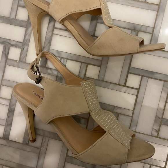 Suede High Heel Sandals with sparkle - Picture 2 of 3